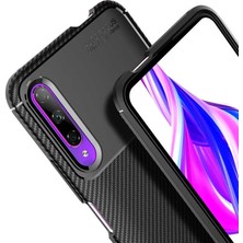 Case Street Huawei P Smart Pro 2019 Kılıf Negro Karbon Dizayn Silikon Lacivert