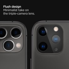 Spigen Apple iPhone 11 Pro Max / iPhone 11 Pro Kamera Lens Cam Ekran Koruyucu Full Cover Black + Midnight Green / Siyah + Gece Yeşili (2 Adet) - AGL00505