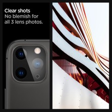 Spigen Apple iPhone 11 Pro Max / iPhone 11 Pro Kamera Lens Cam Ekran Koruyucu Full Cover Black / Siyah (2 Adet) - AGL00500