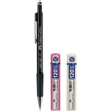 Faber-Castell Versatil Kalem 0.7 Siyah Ergonomik Tasarım ile 2 Adet Uç Setiyle