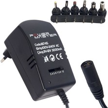 Powermaster 3V-12V 3A Çok Uçlu Kademeli Adaptör