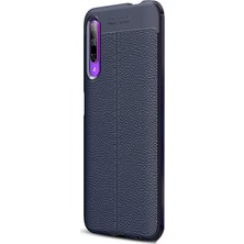 Case Street Huawei P Smart Pro 2019 Kılıf Niss Silikon Deri Görünümlü Lacivert