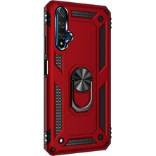 Case Street Huawei Honor 20 Kılıf Vega Standlı Yüzüklü Mıknatıslı Silikon Kırmızı