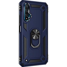 Case Street Huawei Honor 20 Kılıf Vega Standlı Yüzüklü Mıknatıslı Silikon Lacivert