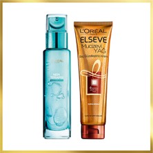 L'Oréal Paris Elseve Mucizevi Yağ Saç Güzelleştirici Krem 150 ml & L'Oréal Paris Nem Terapisi Aloe Vera Suyu Normalden Karmaya Ciltler