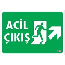 Ennalbur Dek FL 946 Acil Çıkış Uyarı Levhası 17,5 x 25 cm