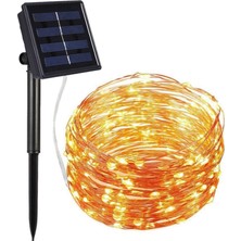 Schulzz Solar Güneş Enerjili 10 Metre 100 Led Dış Bahçe Aydınlatma Su Geçirmez LED