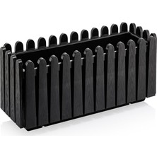 Serinova İstanbul Balkon Saksı 9 lt Simli Siyah