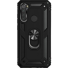 Microcase Xiaomi Redmi Note 8 Anka Serisi Yüzük Standlı Armor Kılıf - Siyah