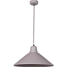 Riolight retro,modern,vintage mutfak,oda,cafe,oteller için beyaz metal 1xe27 sarkıt avize çap:38cm