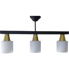 Riolight vintage,rustik,retro 3XE27 duylu siyah gövde opal camkı sarkıt avize uzunluk:60cm  