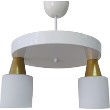 Riolight Modern,vintage Beyaz 2xe27 duylu Ikili Opal Camlı metal gövde Sarkıt avize Çap:30cm
