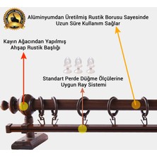 Perdejim Ceviz Ahşap Rustik Perde Askısı - Raylı Rustik Borusu 100 cm