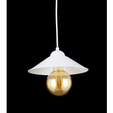 Lambadar Retro Rustik Model Metal Tekli Beyaz Sarkıt Avize
