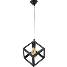 Lambadar Rustik Retro Model Geometrik Sarkıt Metal Küp Avize