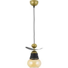 Lambadar Tekli Modern Tarz Kayık Model Metal Camlı Sarkıt Avize
