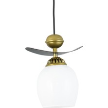 Lambadar Tekli Modern Tarz Kayık Model Metal Camlı Sarkıt Avize