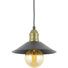 Lambadar Tekli Siyah Retro Rustik Model Modern Metal Sarkıt Avize