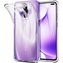 Case 4U Xiaomi Redmi K30 Darbe Emici Silikon Kılıf + Cam Ekran Koruyucu Şeffaf