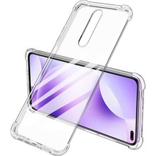 Case 4U Xiaomi Redmi K30 Darbe Emici Silikon Kılıf + Cam Ekran Koruyucu Şeffaf