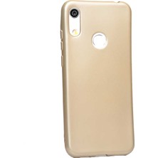 Case 4U Huawei Y6S 2019 Kılıf Klasik Mat Renkli Yumuşak Premier Silikon + Cam Ekran Koruyucu Altın