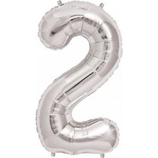Benim Marifetlerim 2 Rakamı Gümüş Folyo Balon 40 Inch 90 cm