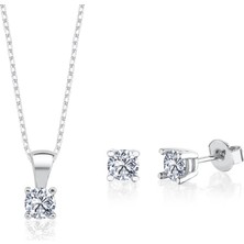 Mia Vento 1.20 Karat Effective Diamond Işıltılı Dokunuş Ikili Tektaş Gümüş Set