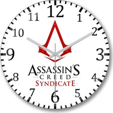 Baskı Dükkanı Assassins Creed Duvar Saati Bombeli Gercek Cam