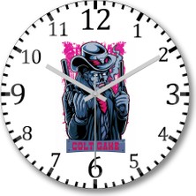 Baskı Dükkanı Colt Game Duvar Saati Bombeli Gercek Cam