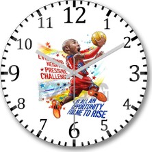 Baskı Dükkanı For Me To Rise Kobe Bryant Duvar Saati Bombeli Gercek Cam
