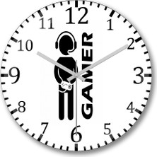 Baskı Dükkanı Gamer Game Over Duvar Saati Bombeli Gercek Cam