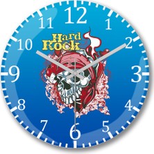 Baskı Dükkanı Hard Rock Cafe Duvar Saati Bombeli Gercek Cam