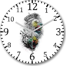 Baskı Dükkanı Kral Baykus Duvar Saati Bombeli Gercek Cam