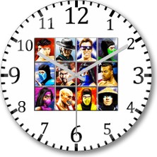 Baskı Dükkanı Mortal Kombat Ermac Game Duvar Saati Bombeli Gercek Cam