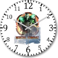 Baskı Dükkanı Mortal Kombat Scorpion and Sub Zero Duvar Saati Bombeli Gercek Ca