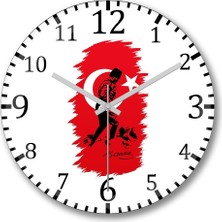 Baskı Dükkanı Mustafa Kemal Atatürk 4 Duvar Saati Bombeli Gercek Cam