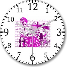 Baskı Dükkanı Pink Floyd Duvar Saati Bombeli Gercek Cam