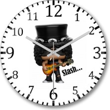 Baskı Dükkanı Slash Duvar Saati Bombeli Gercek Cam