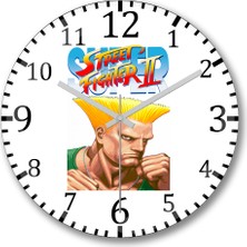 Baskı Dükkanı Street Fighter 2 Balrog Duvar Saati Bombeli Gercek Cam
