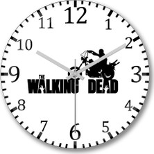 Baskı Dükkanı The Walking Mad Duvar Saati Bombeli Gercek Cam