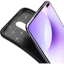 Tekno Grup Xiaomi Redmi K30 Kılıf Karbon Desenli Lux Negro Silikon Kahverengi + Cam Ekran Koruyucu