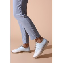 Rovigo Plus Bebe Mavi Beyaz Garni Kadın Babet