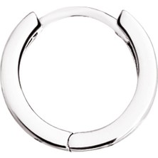 Altın Sepeti Beyaz Altın Klasik Halka Erkek Küpe