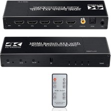 Gplus 4K421A 4x1 HDMI 2.0 4K Ultra Hd 2160P Hdr Hdcp Arc Audio Extractor Ses Ayrıştırıcılı 4 Giriş 1 Çıkış Switch