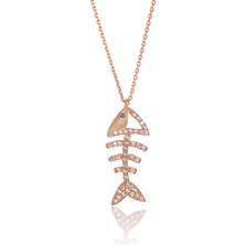 By Barun Zirkonlu Balık Kolye - Rose