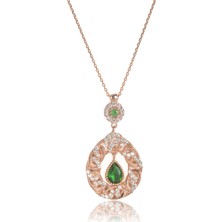By Barun Forse Zümrüt Damla Kolye - Rose