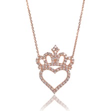 By Barun Beyaz Safirli Kral Tacı Kolye - Rose