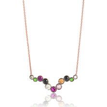 By Barun Renkli Zincirli Kolye - Rose