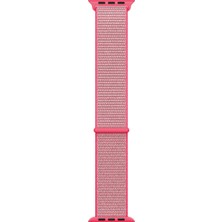 Microsonic Apple Watch Uyumlu Series 5 40mm Hasırlı Kordon Woven Sport Loop Pembe