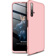 Microsonic Huawei Nova 5T Kılıf Double Dip 360 Protective Rose Gold